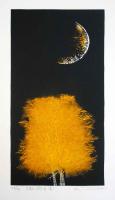 Tree and Moon of Ancient City (Yellow) by Yoshikazu Tanaka