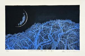 Moonlight Tree Branches II (Blue) by Yoshikazu Tanaka